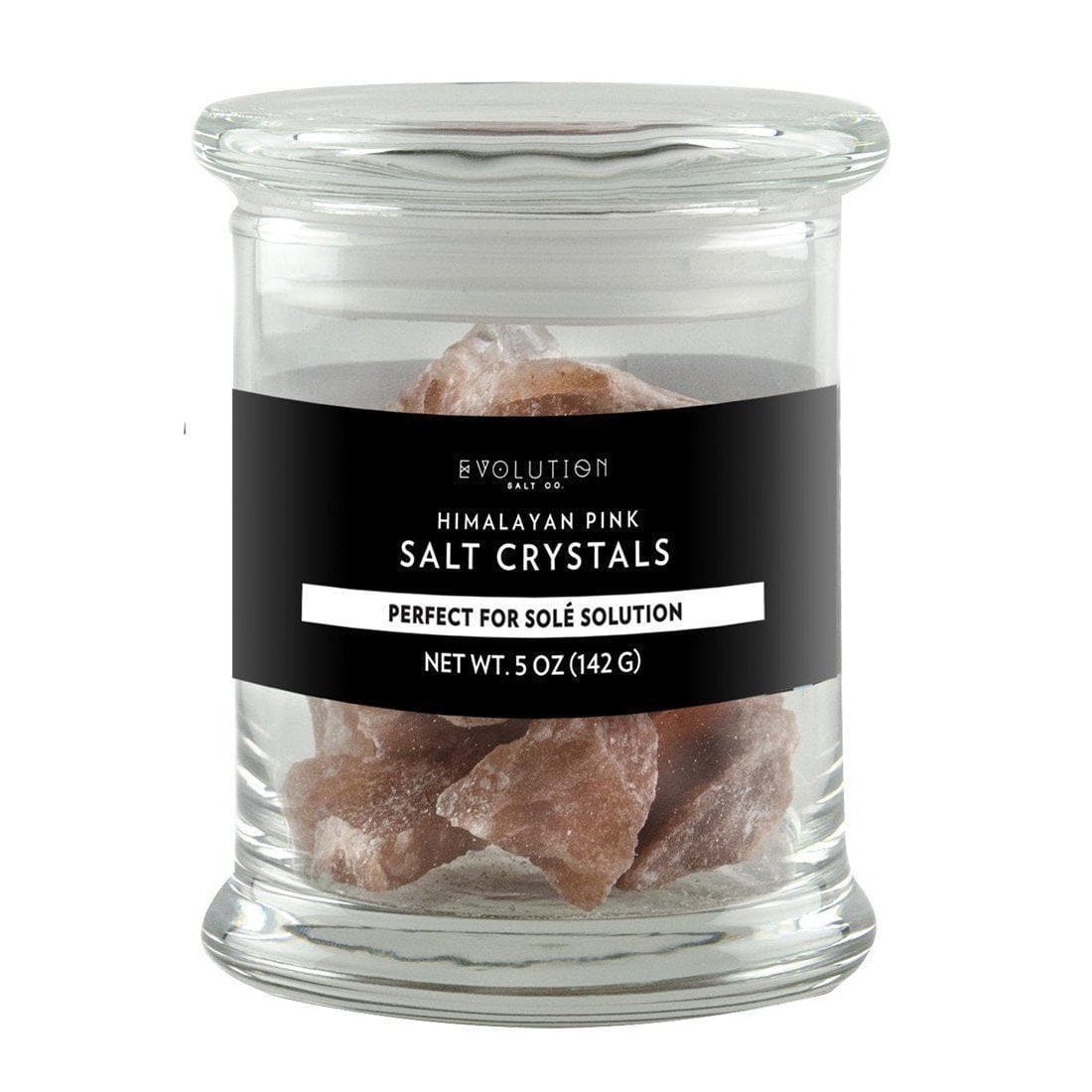 Evolution Salt - Sole Himalayan Salt Drinking Solution Glass Jar & Crystals 12 oz Jar-Curavita