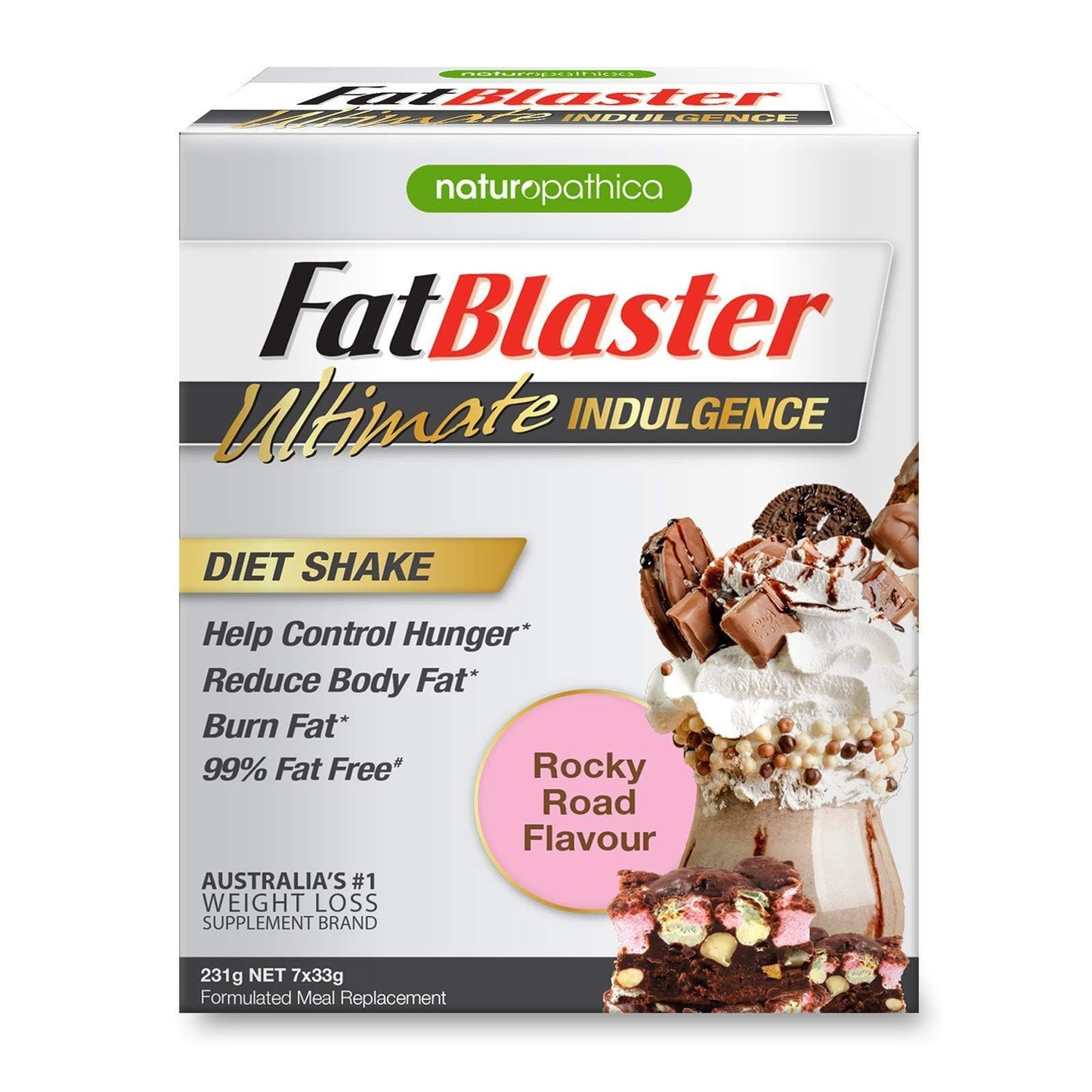 Fat Blaster Ultimate Indulgence Diet Shake Rocky Road Flavour 7 x 33g-Curavita