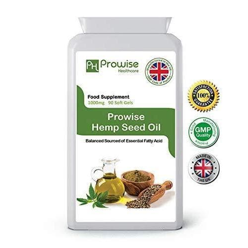 Hemp seed Oil 1000mg 90 Soft Gels Capsules I Rich in Omega 3 & Omega 6 Fatty Acids I UK Manufactured to GMP Code of Practice by Prowise Healthcare-Curavita