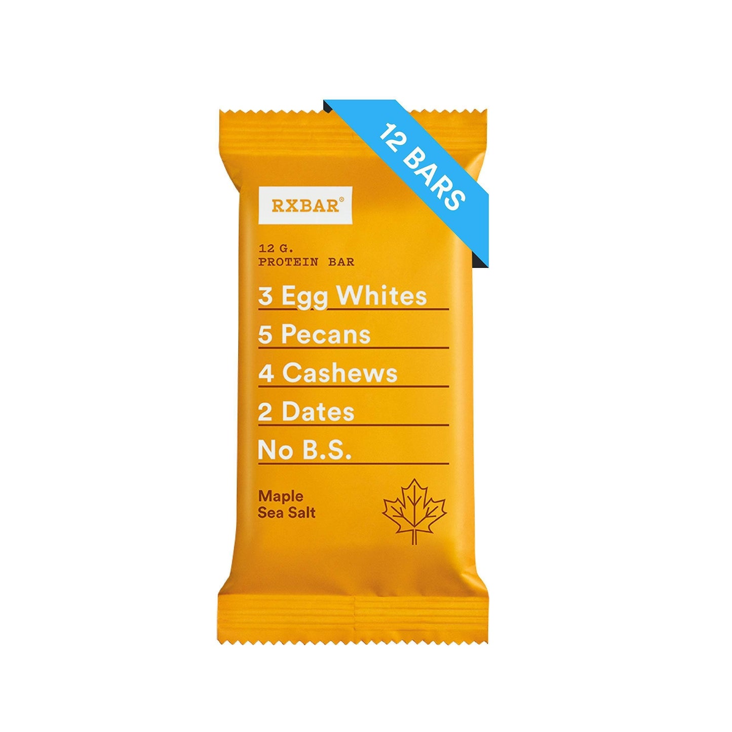 RXBAR Whole Food Protein Bar, Maple Sea Salt, 1.83oz Bars, 12 Count