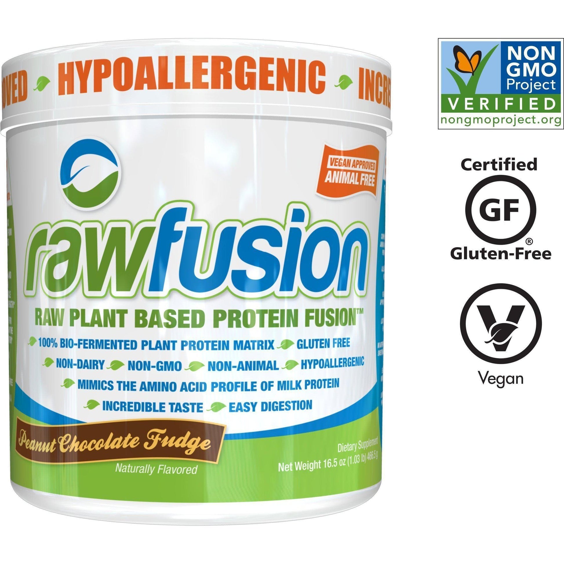 SAN Nutrition Raw Fusion Plant Based Protein Fusion - Peanut Chocolate Fudge - 466g-Curavita