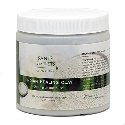 SANTÉ SECRETS Indian Healing Clay, 1 lb - 100% Natural and Pure Bentonite Clay-Curavita